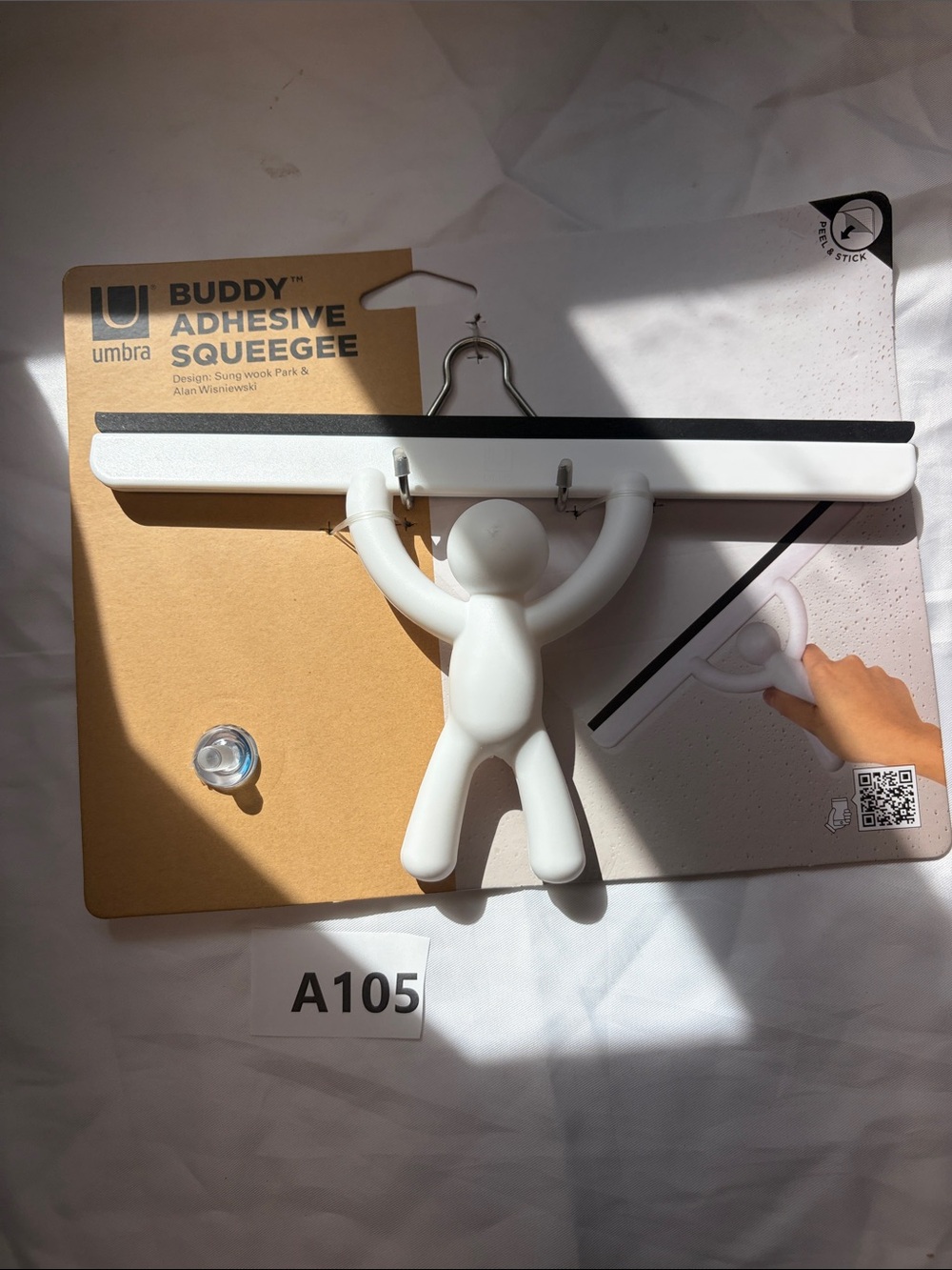Umbra Buddy White Decorative Adhesive Squeegee Hook